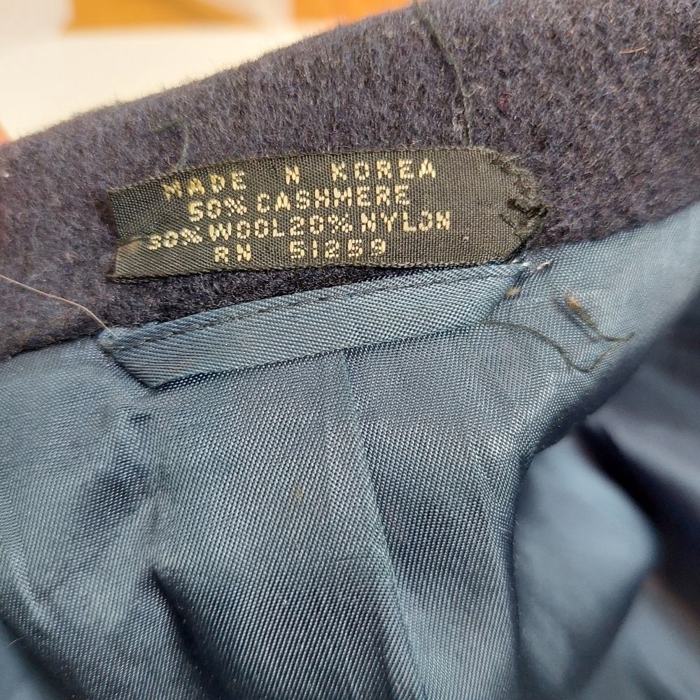 VINTAGE CASHMERE AND WOOL LONG TRENCH COAT SZ 44 - Picture 15 of 15